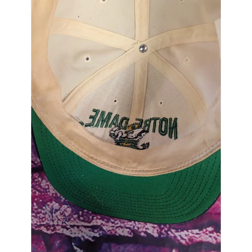 Vintage 90s Notre Dame Fighting Irish University Square Snapback Hat
